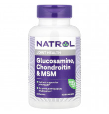 Глюкозамін хондроїтин МСМ, Glucosamine Chondroitin MSM, Natrol, 90 таблеток
