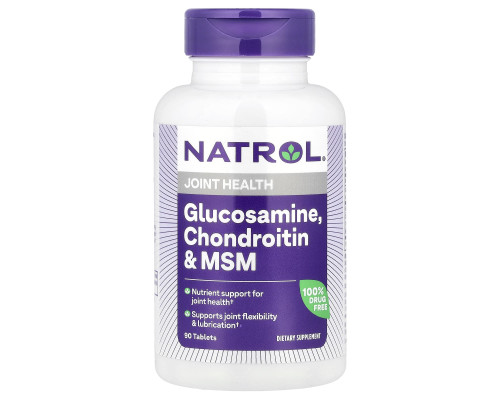Глюкозамін хондроїтин МСМ, Glucosamine Chondroitin MSM, Natrol, 90 таблеток