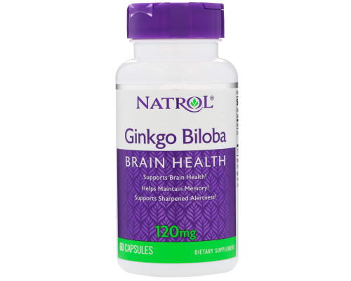 Гінкго білоба, Ginkgo Biloba, Natrol, 120 мг, 60 капсул