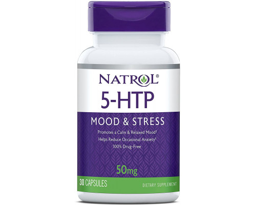 5-гідрокситриптофан, 5-HTP, Natrol, 50 мг, 30 капсул