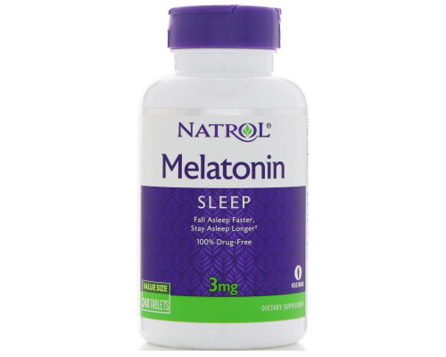 Мелатонін, Melatonin, Natrol, 3 мг, 240 таблеток