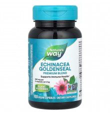 Ехінацея та гідрастіс, Echinacea Goldenseal, Nature's Way, 900 мг, 100 веганських капсул