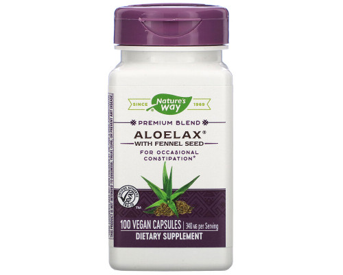 Алое вера з фенхелем, Aloelax® з Fennel Seed, Nature's Way, 340 мг, 100 капсул