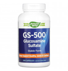 Глюкозамін сульфат, GS-500 Glucosamine Sulfate, Nature's Way, 240 капсул (0,5 г у капсулі)