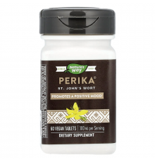 Екстракт Звіробою, Perika, St. John's Wort, Nature's Way, 300 мг, 60 веганських таблеток
