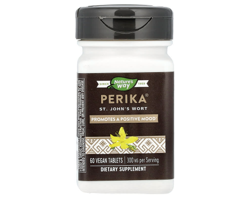 Екстракт Звіробою, Perika, St. John's Wort, Nature's Way, 300 мг, 60 веганських таблеток
