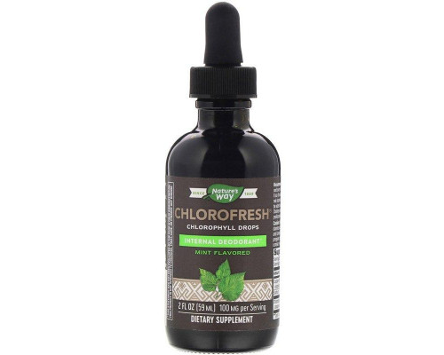 Рідкий хлорофіл, Chlorophyll Drops, Nature's Way, зі смаком м'яти, 59 мл