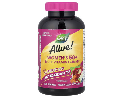 Мультивітаміни для жінок після 50, Women's 50+ Gummy Vitamins, Nature's Way, 130 жувальних цукерок