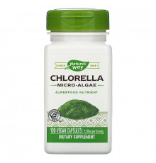 Хлорелла, Chlorella, Nature's Way, мікроводорості, 1230 мг, 100 капсул (410 мг в 1 капсулі)
