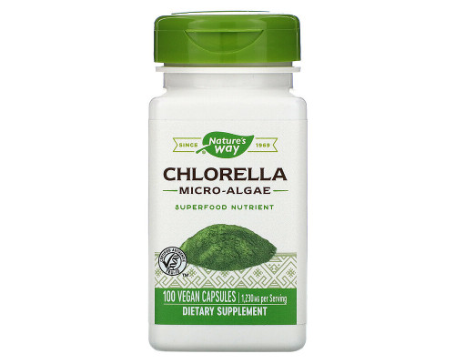 Хлорелла, Chlorella, Nature's Way, мікроводорості, 1230 мг, 100 капсул (410 мг в 1 капсулі)