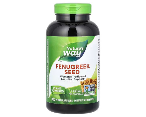 Пажитник, Fenugreek Seed, Nature's Way, насіння, 1130 мг, 320 веганських капсул (565 мг на капсулу)