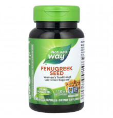Пажитник, Fenugreek, Nature's Way, насіння, 1130 мг, 100 веганських капсул (565 мг на капсулу)