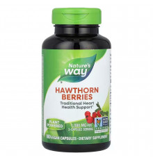 Глід, Hawthorn Berries, Nature's Way, ягоди, 1080 мг, 180 веганських капсул (360 мг у капсулі)