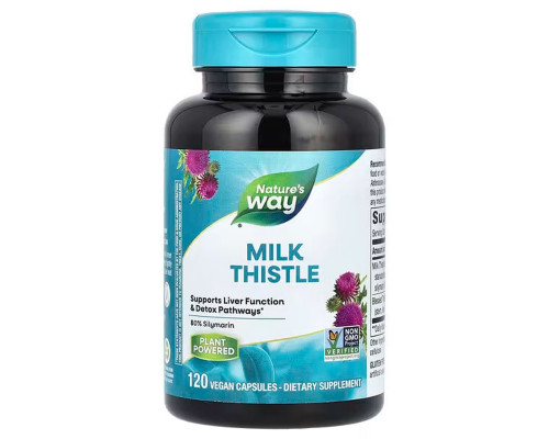 Розторопша плямиста, Milk Thistle, Nature's Way, 120 веганських капсул