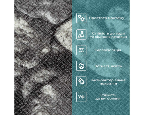 Самоклеющиеся обои 2800х450х1,5мм Серый кирпич SW-00000724