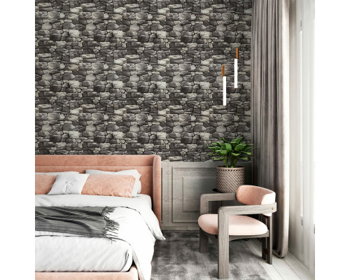 Самоклеющиеся обои 2800х450х1,5мм Серый кирпич SW-00000724