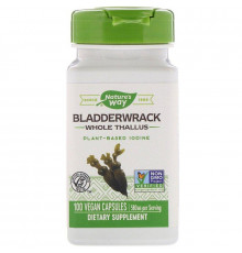 Ламінарія, йод, Bladderwrack, Nature's Way, 580 мг, 100 веганських капсул