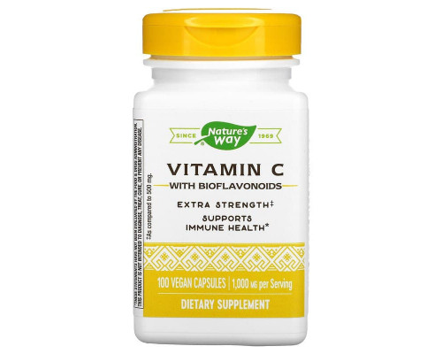 Вітамін C з биофлавоноїдами, Vitamin C, Nature's Way, 1000 мг, 100 веганських капсул