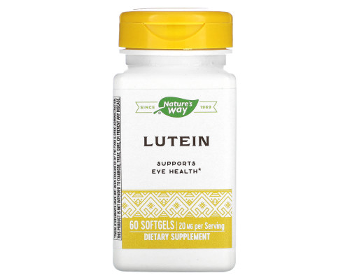 Лютеїн, Lutein, Nature's Way, 20 мг, 60 гелевих капсул