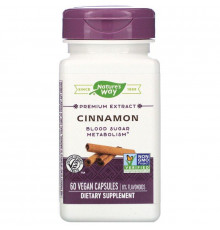 Екстракт кориці, Cinnamon, Nature's Way, стандартизований, 60 капсул