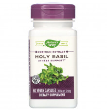 Базилік священний, Holy Basil, Nature's Way, стандартизований, 450 мг, 60 веганських капсул