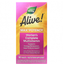 Вітаміни для жінок, Alive, Women's Complete Multivitamin, Nature's Way, повний мультивітамінний комплекс, 90 таблеток