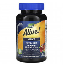 Вітаміни для чоловіків, Alive! Men's Gummy Vitamins, Nature's Way, 75 жувальних таблеток