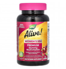 Мультивітаміни для жінок Alive! Women's 50+, Nature's Way, вишня та виноград, 75 жувальних цукерок