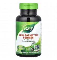 Со Пальметто, Saw Palmetto, Nature's Way, зі смаком ягід, 585 мг, 180 веганських капсул