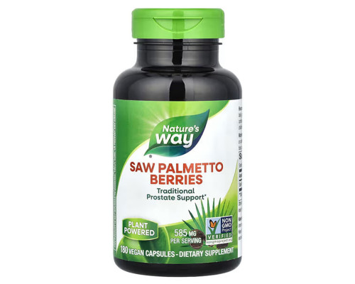Со Пальметто, Saw Palmetto, Nature's Way, зі смаком ягід, 585 мг, 180 веганських капсул