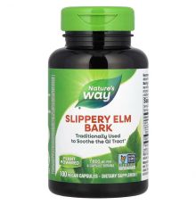 Слизький в'яз (Slippery Elm Bark), Nature's Way, 1600 мг, 100 веганських капсул (400 мг на капсулу)