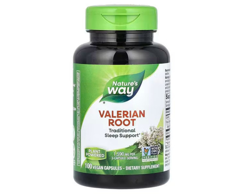 Корінь валеріани, Valerian Root, Nature's Way, 1590 мг, 100 веганських капсул (530 мг у капсулі)