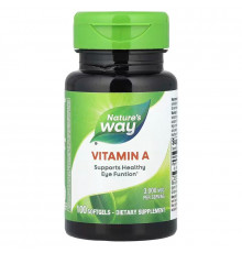 Вітамін A, Vitamin A, Nature's Way, 3000 мкг, 100 гелевих капсул