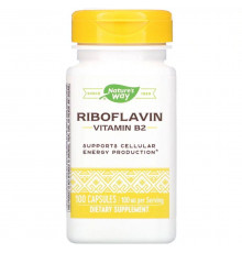 Рибофлавін, Vitamin B2, Nature's Way, 100 мг, 100 капсул