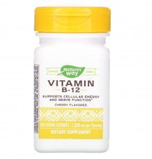 Вітамін В12, Vitamin B-12, Nature's Way, смак вишні, 2000. мкг, 100 льодяників