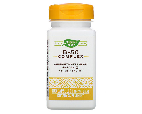 Вітамін В-50 (комплекс), B-50 Complex, Nature's Way, 100 капсул