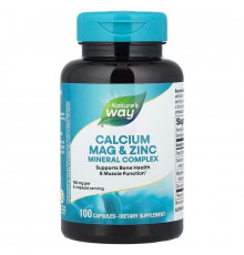 Кальцій, магній, цинк, Calcium Mag & Zinc, Nature's Way, 765 мг, 100 капсул