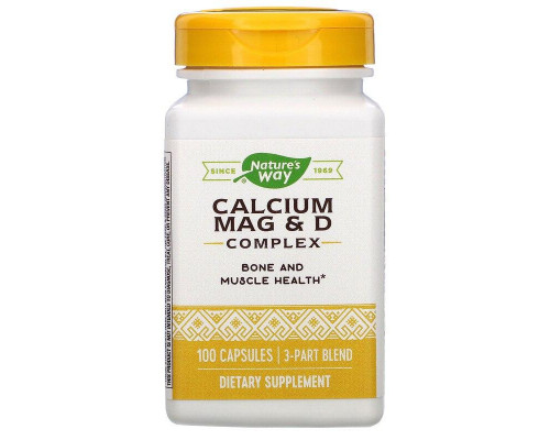 Комплекс кальцію та магнію з вітаміном D, Calcium Mag & D Complex, Nature's Way, 100 капсул