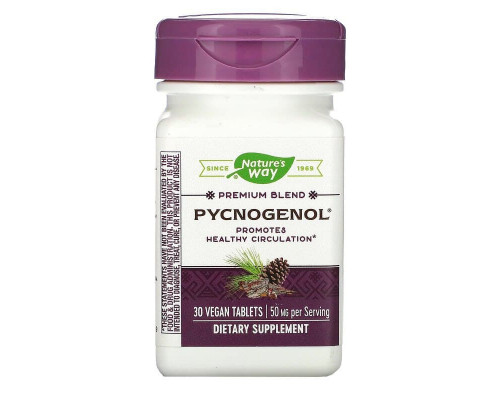 Пікногенол, Pycnogenol®, Nature's Way, екстракт соснової кори, 50 мг, 30 таблеток
