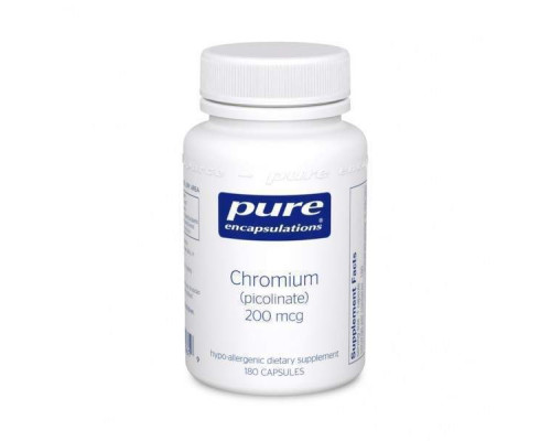 Хром (піколінат), Chromium (picolinate), Pure Encapsulations, для підтримки здорового метаболізму ліпідів та глюкози, 200 мкг, 180 капсул