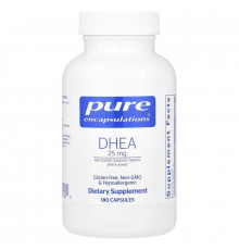 ДГЕА, DHEA, Pure Encapsulations, підтримка імунітету, спалювання жиру, гормонального балансу та емоційного благополуччя, 25 мг, 180 капсул