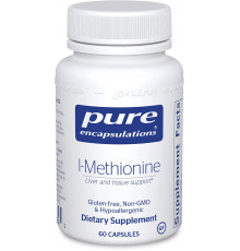 L-метіонін, l-Methionine, Pure Encapsulations, підтримка суглобів, печінки та підшлункової залози, антиоксидантів та нервової системи, 60 капсул