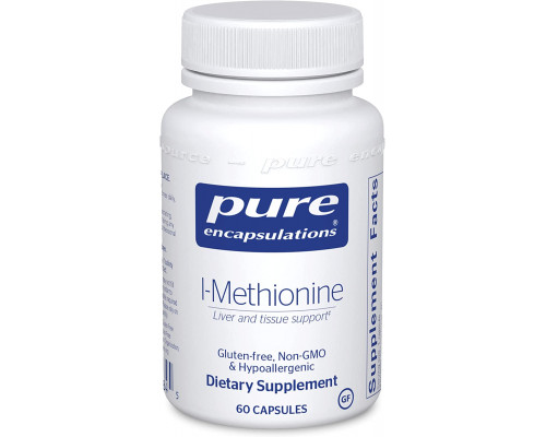 L-метіонін, l-Methionine, Pure Encapsulations, підтримка суглобів, печінки та підшлункової залози, антиоксидантів та нервової системи, 60 капсул