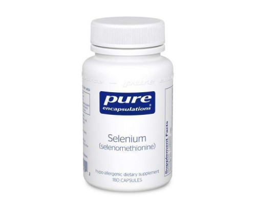 Селен (селенометіонін), Selenium (selenomethionine), Pure Encapsulations, для підтримки імунної системи, передміхурової залози, колагену та щитовидної залози, 200 мкг, 180 капсул