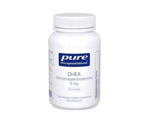 ДГЕА, DHEA, Pure Encapsulations, підтримка імунітету, спалювання жиру, гормонального балансу та емоційного благополуччя, 5 мг, 180 капсул