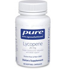 Лікопін, Lycopene, Pure Encapsulations, підтримка передміхурової залози, клітин та жовтої плями, 20 мг, 60 гелевих капсул