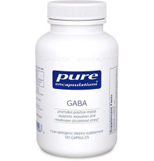 ГАМК, GABA, Pure Encapsulations, підтримка релаксації та зменшення випадкового стресу, 120 капсул