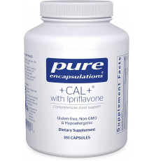 Вітаміни при остеопорозі +CAL+ Ipriflavone, Pure Encapsulations, мінеральна, вітамінна та трав'яна добавка для підвищення сили скелета, 351 капсула