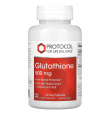 Глутатіон, Glutathione, Protocol for Life Balance, 500 мг, 60 веганських капсул