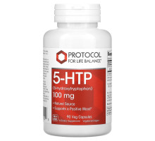 5-HTP (5-Гідрокситриптофан), 5-HTP, Protocol for Life Balance, 100 мг, 90 рослинних капсул
